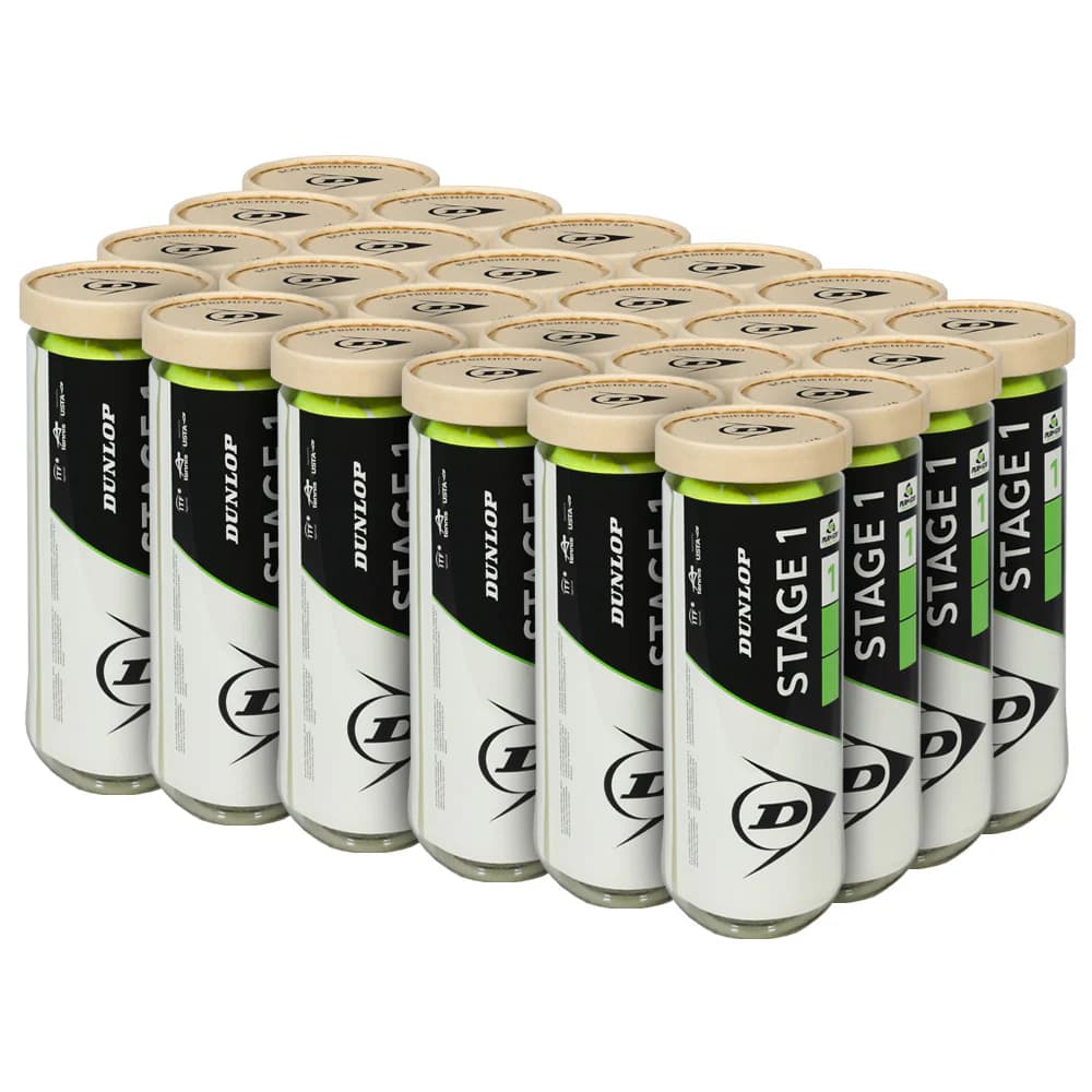 DUNLOP Dunlop Stage 1 (Multiple) - Green Dot tennis ball - kids / learning (Stage 1 - green dot) felt - for full-court learning courts