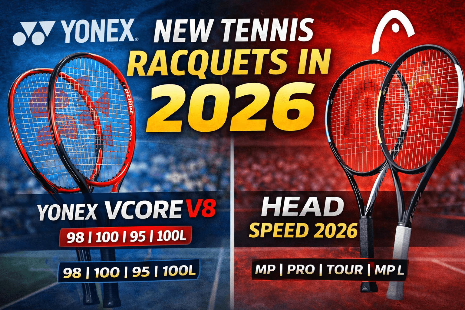 New Tennis Racquets Coming in 2026: Yonex VCORE V8 + Head Speed 2026 - Racqix blog