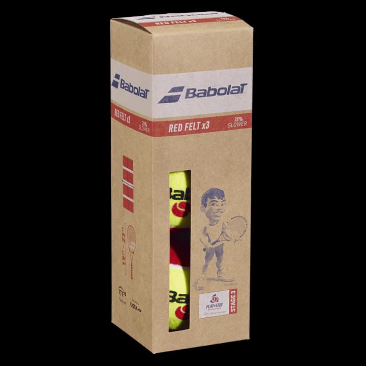 BABOLAT Babolat Red Felt (Stage 3) tennis ball - kids / learning (Stage 3 - red) felt, for short courts and early junior training courts rated 4.4/5 stars